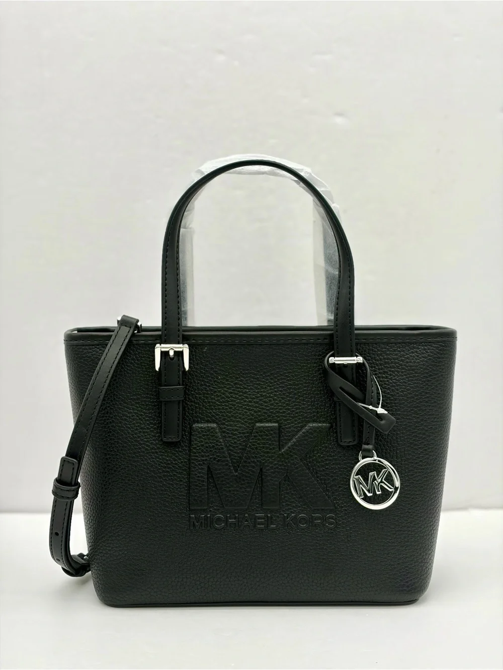 Michael Kora Carryall Convertible Tote Crossbody Bag Black